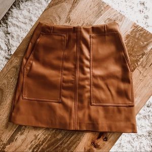 A-line Faux Leather Skirt